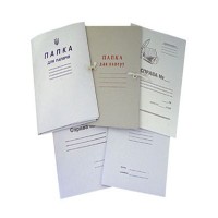 Картонная папка А4 с завязками белая Украина