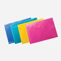 Папка пластиковая на кнопке А4 розовая BuroMax