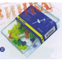 Кнопки-гвоздики 50шт цветные BuroMax