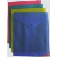 Папка на кнопке матовая полупрозр. А4 голубая BuroMax